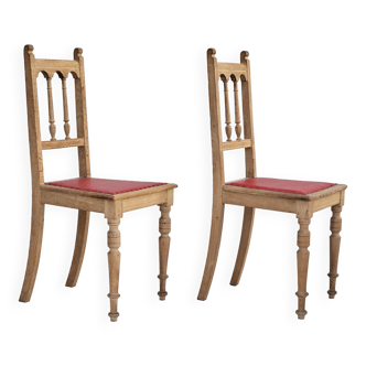 Années 1950, ensemble de 2 chaises de salle à manger danoises, bon état d'origine, bois de chêne.