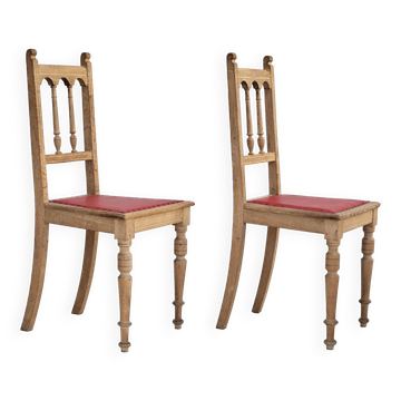 Années 1950, ensemble de 2 chaises de salle à manger danoises, bon état d'origine, bois de chêne.
