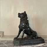 Large model of the Jennings dog in serpentine marble, memento of the Grand Tour, 19th century.