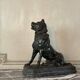 Large model of the Jennings dog in serpentine marble, memento of the Grand Tour, 19th century.