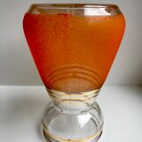 Orange granite glass vase 60s