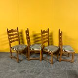 Set of 4 vintage oak dining chairs