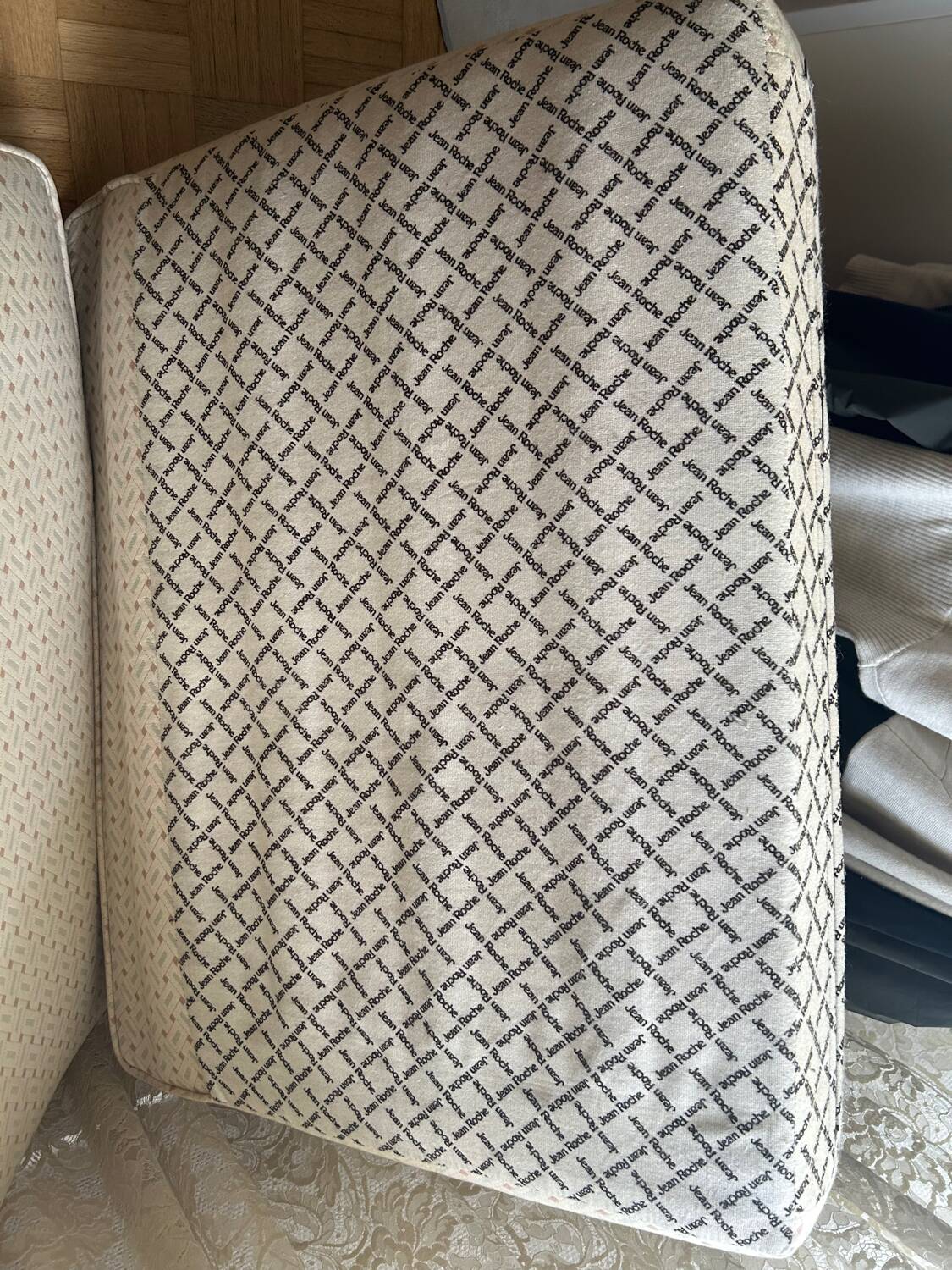 Vintage convertible wooden and cane sofa