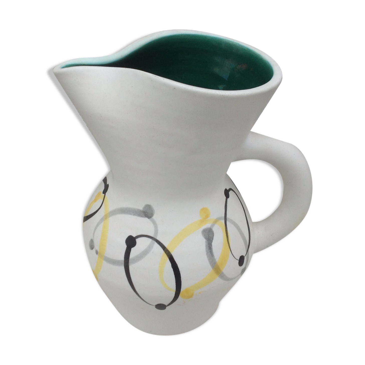 Pitcher earthenware André Baud Vallauris, DLG Chambost Blin Capron, vintage 50-60-70