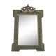 Glass or golden mirror of old fireplace 67x100cm pediment with chimeras