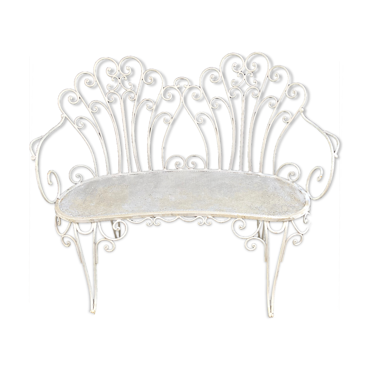 Banquette 2 place en fer forgé années 1960