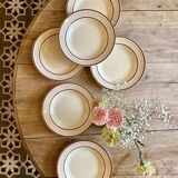 Lot of 6 old soup plates from the Longchamp factory