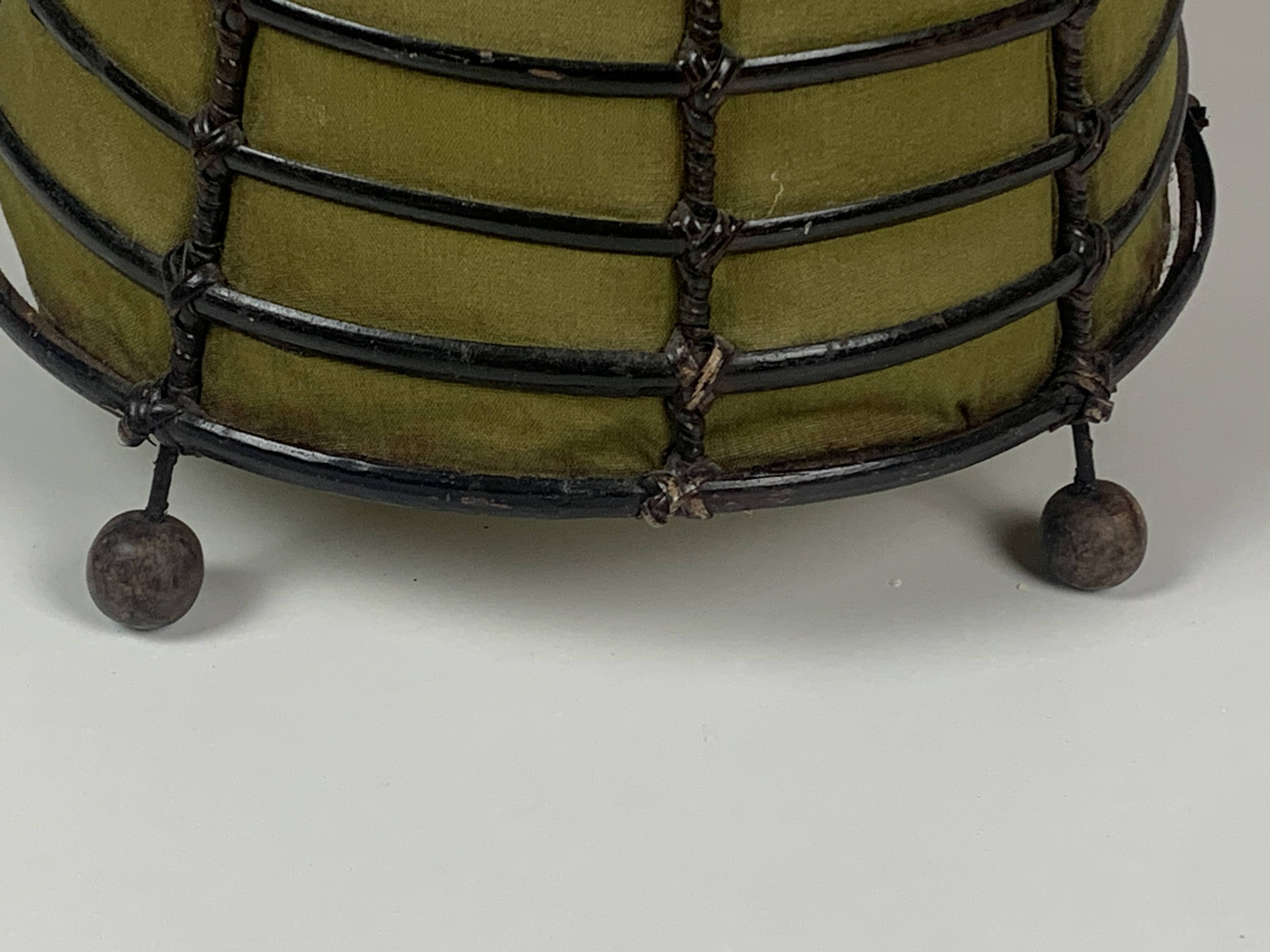 Bamboo and fabric floor lamp