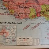 School map Afrique Occidentale au recto et Tunisie au verso Vidal Lablache