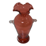Art Czech glass vase, by Glasswork Novy Bor, 1950s