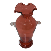 Art Czech glass vase, by Glasswork Novy Bor, 1950s