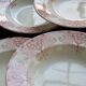 6 vintage Lunéville ironstone soup plates - “Mauresque” red