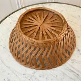 Round wicker basket 70s