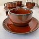 Vintage coffee set in enamelled ceramic 70s