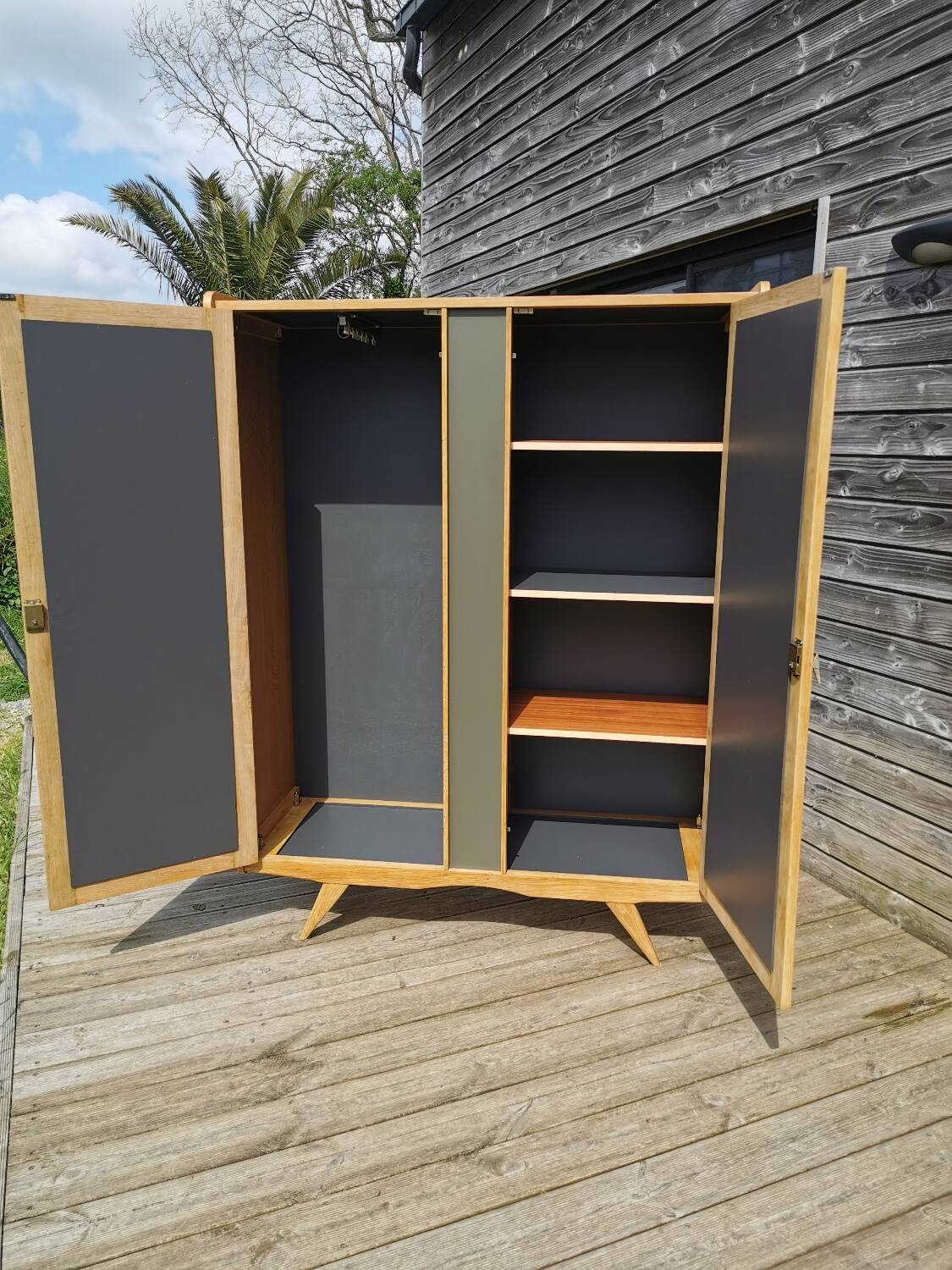 Oak and Rattan wardrobe
