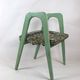 Lot de 2 tabourets verts à fleurs vintage