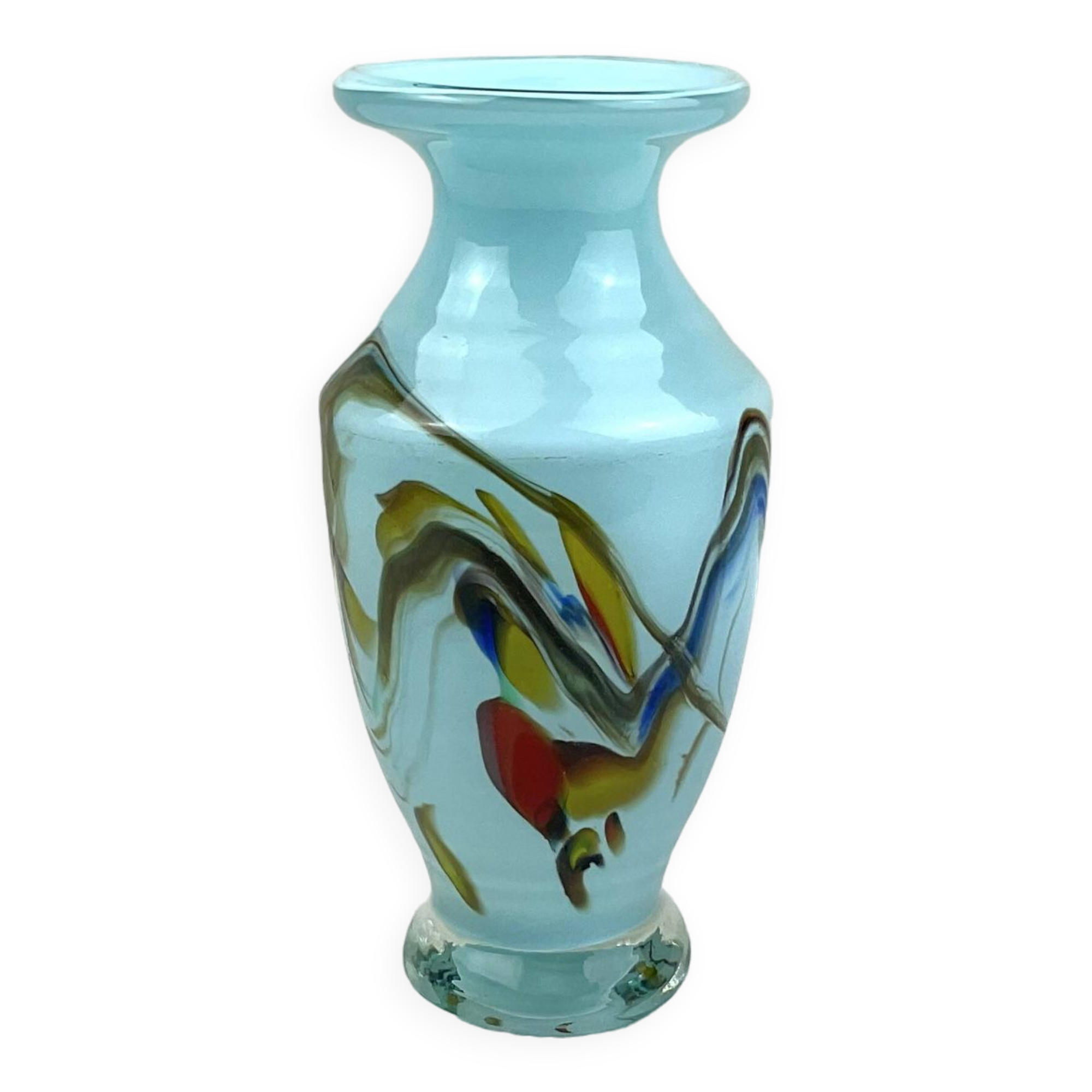 Small colored glass vase