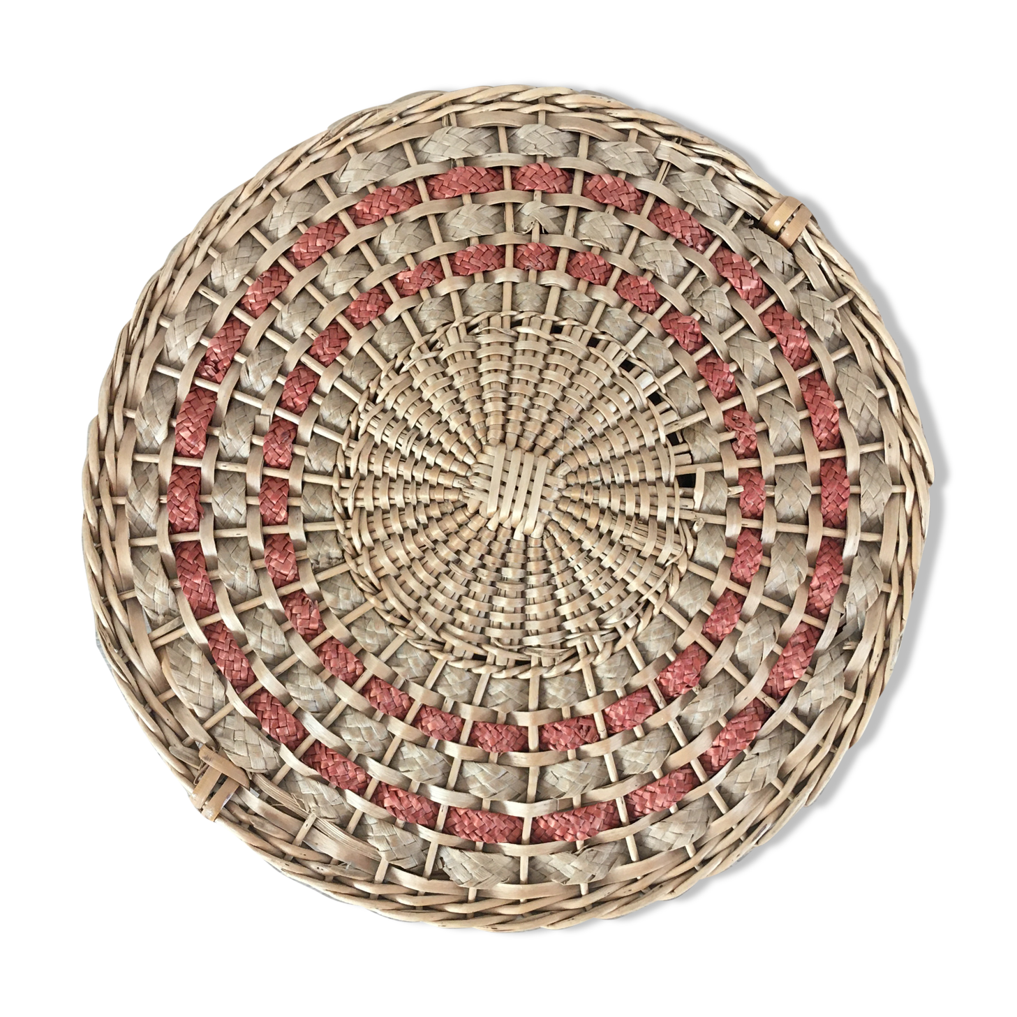 Braided wicker sewing box