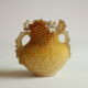 Victorian glass peach sunrise coralene vase, late 19th century.