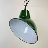 Industrial Green Enamel Factory Pendant Lamp, 1960s