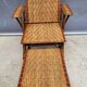 Riviera chaise longue • Art Deco • red and black rattan