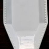 Antique octagonal serving dish from Creil and Montereau - Perles pattern - Pale blue-grey