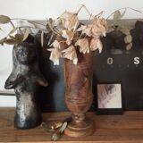 Olive vase, turned wood
