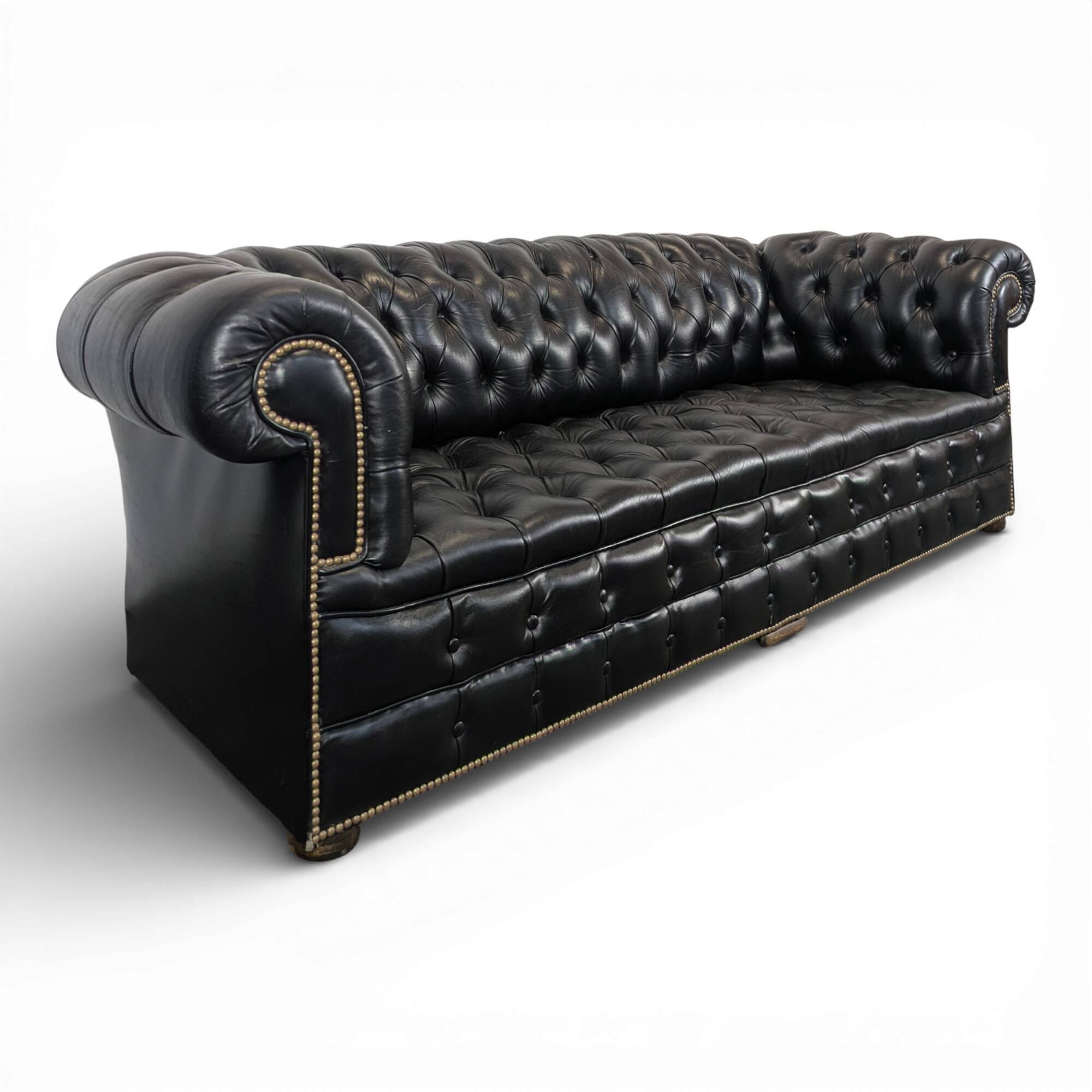 Black Chesterfield sofa for 4 people