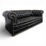 Black Chesterfield sofa for 4 people