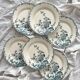 6 flat ironstone plates "Hollyhock" Gien