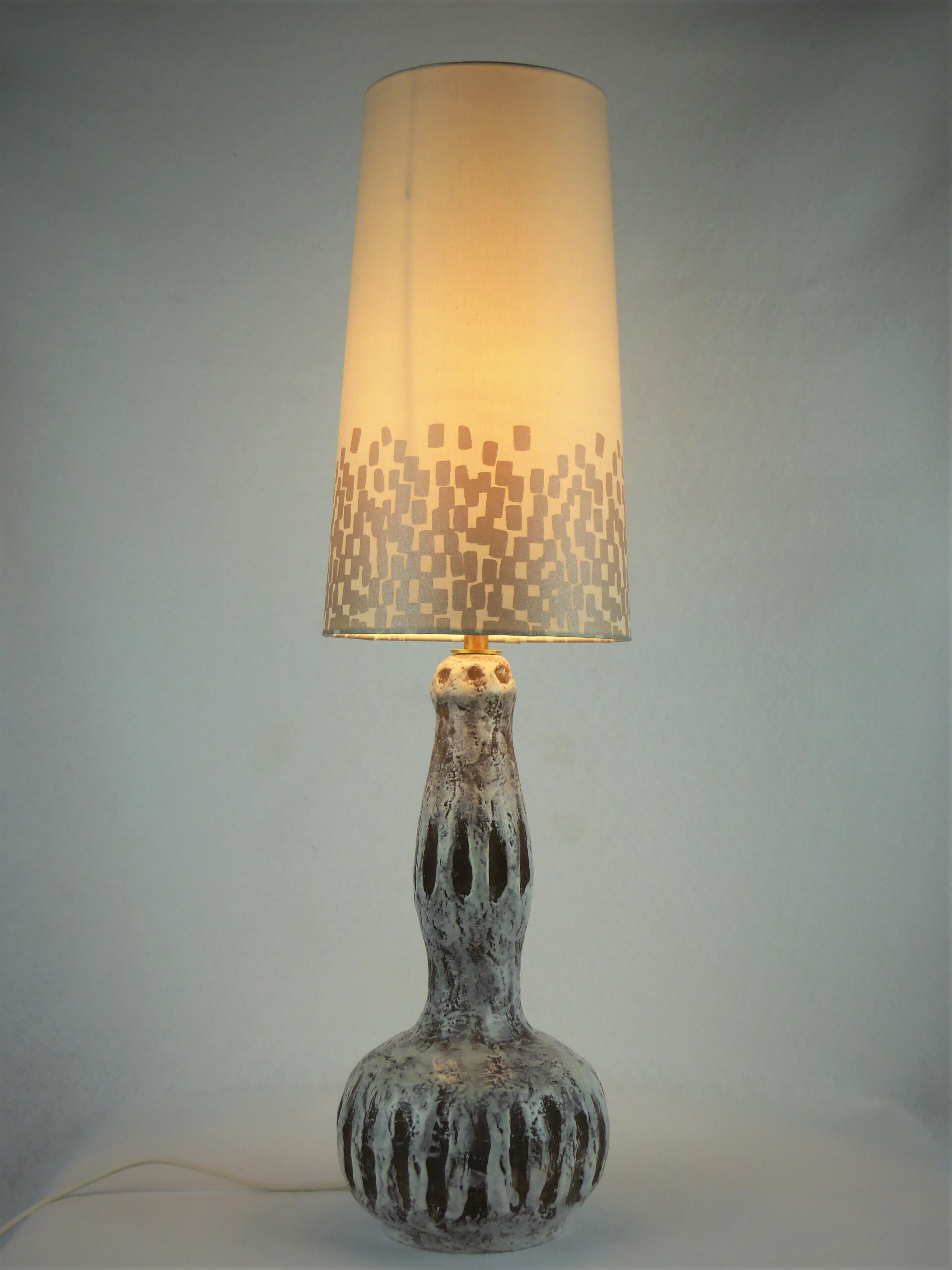 Lampe coloquinte céramique 1950