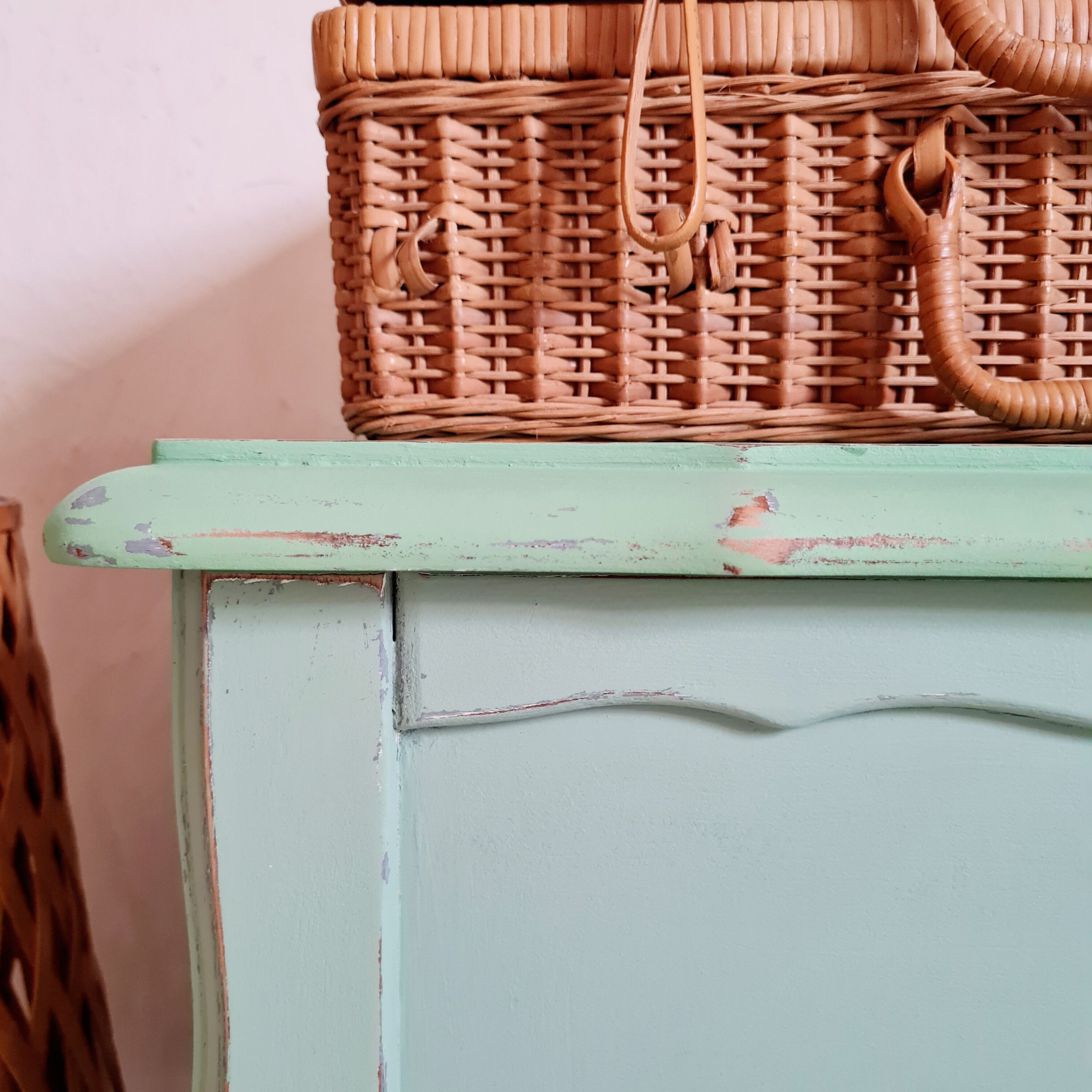 Old toy chest renovated green