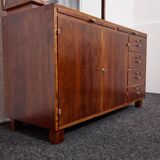 Buffet cubain en acajou de style Bauhaus, Gyula Kaesz, début des années 1940