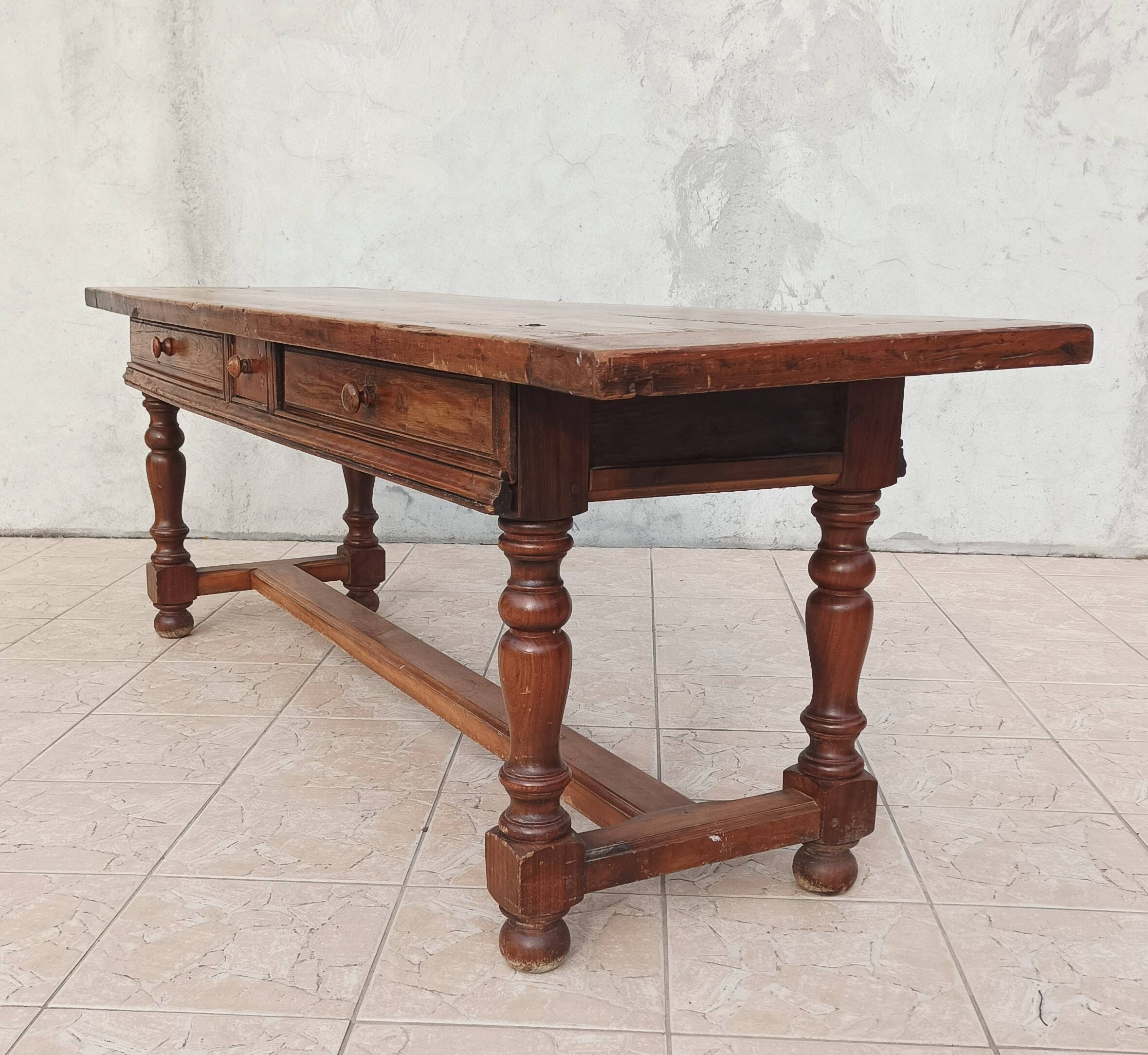 20th century walnut farmhouse table