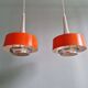 Pair of Scandinavian brushed aluminium pendants, 1960s