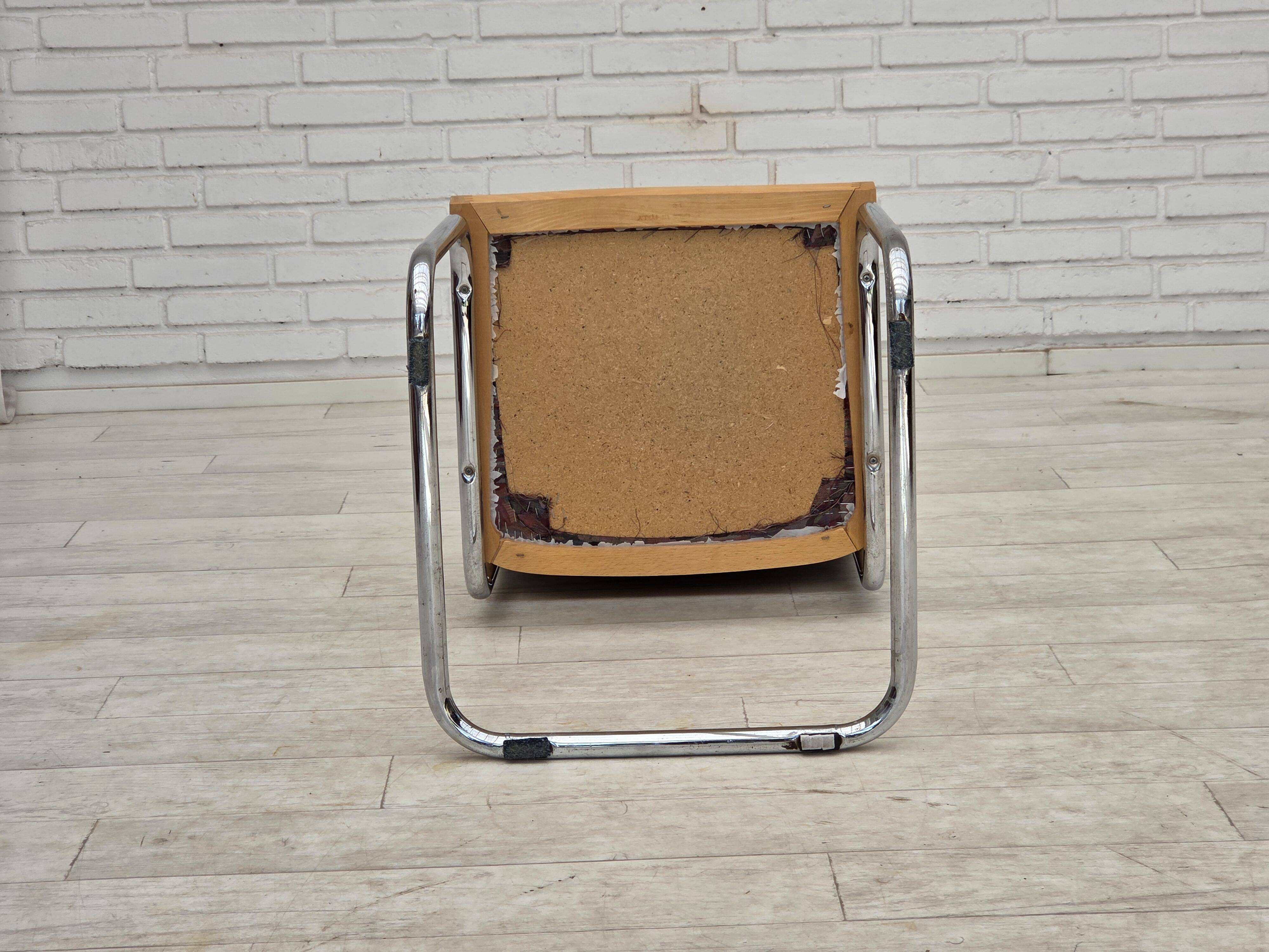 1970s, set of 4 pcs Italian dining chairs in Bauhaus style.