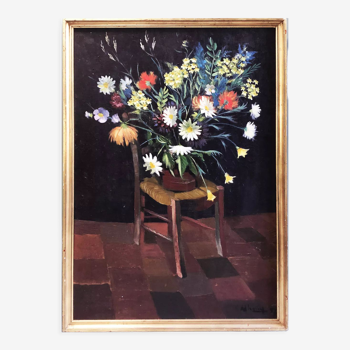 Tableau 1957 "bouquet champêtre"