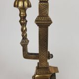 Pair of neo-gothic style bronze andirons