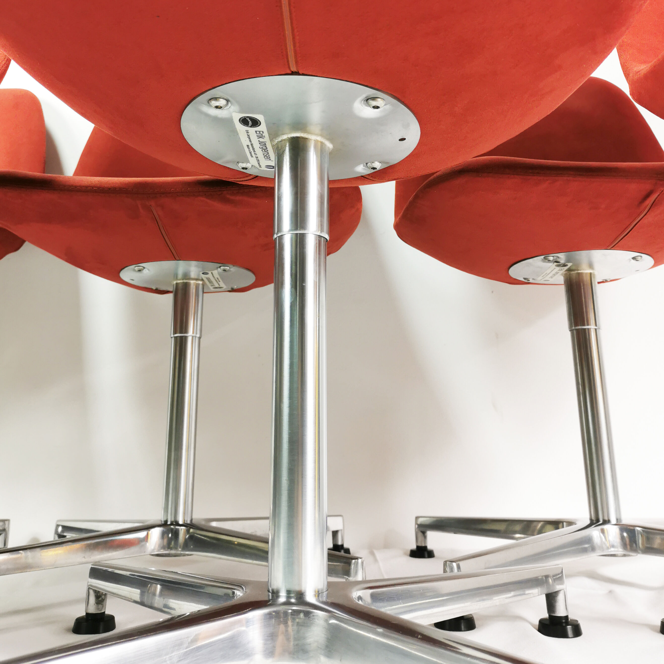 Set of 6 chairs "Eyes", designed by J.Foersom & P.Hiort-Lorenzen, for Erik Jorgensen, Denmark