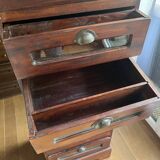 Exotic wood chest of drawers – Vintage industrial style