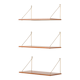 Danish mid-century floating shelves in teak, set of 3, 1960s