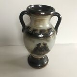 Amphora vase in sandstone signed Guérin