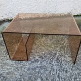 Smoked plexiglass coffee table attributed to michel dumas for roche bobois