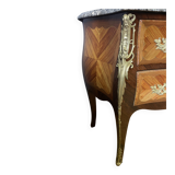 Louis XV style commode in marquetry from around 1920.