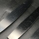 6 table knives in silver metal model coquille