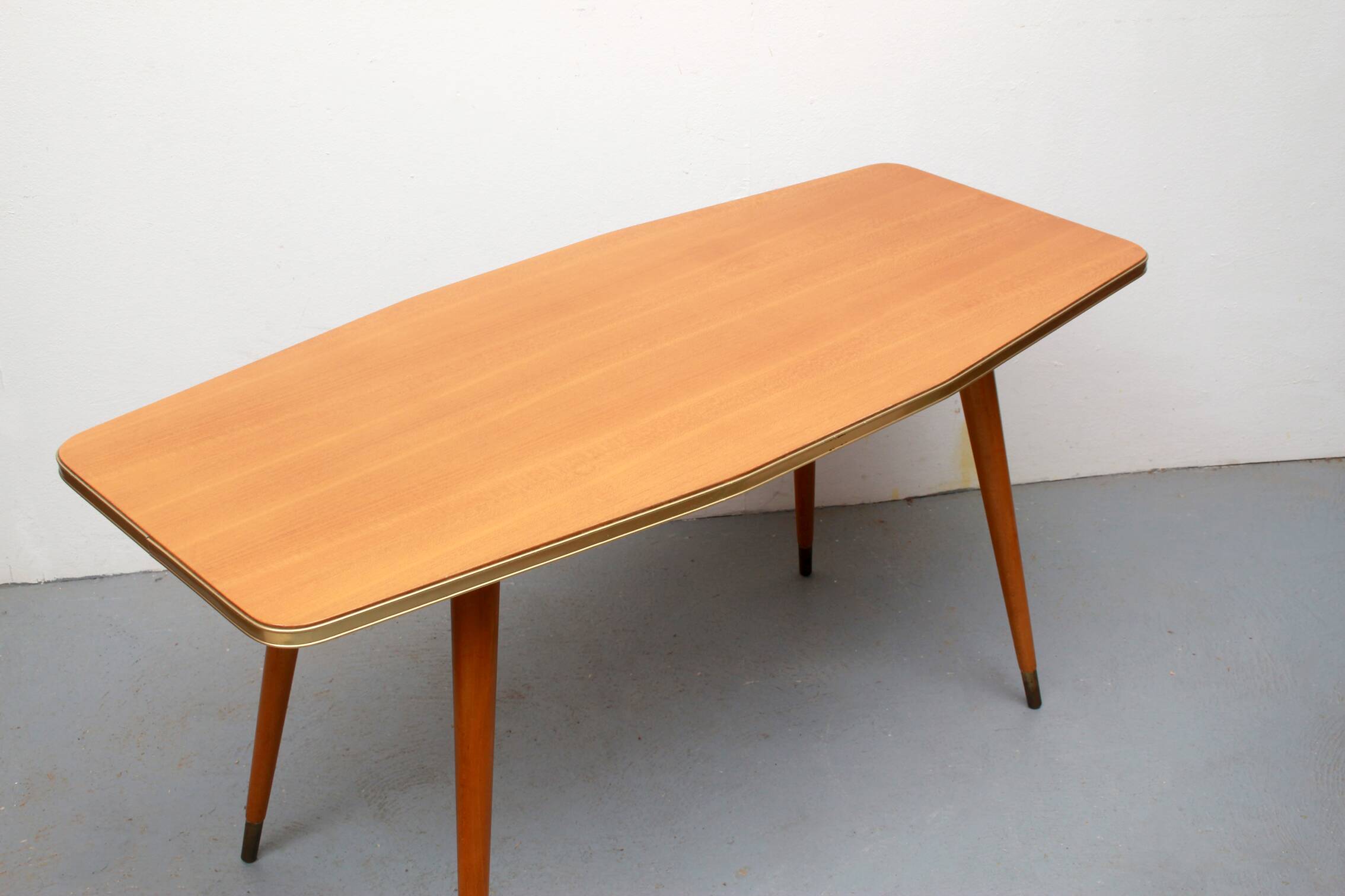 1950s coffeetable ship shaped in ash