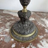 Antique, Standing cup, bronze, Napoleon III period, scene in the taste of antiquity, nineteenth, France