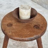 Vintage stool side table oak wood