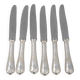 Christofle Marly, 6 dessert knives, for dessert and cheese, silver-plated metal.
