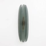 Pair of Fontana Arte Style Mid-century Modern Aqua Green Murano Glass Sconces